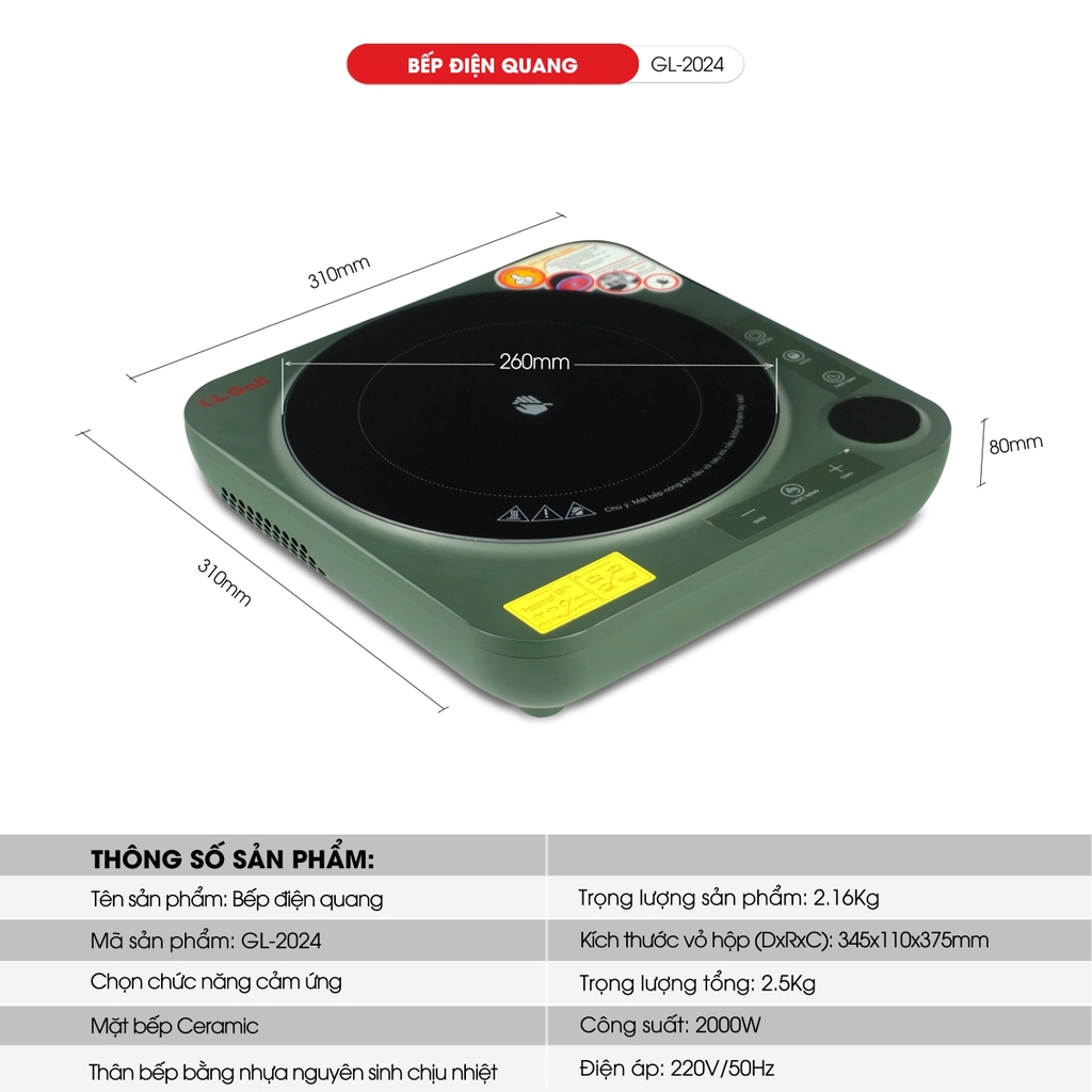Bếp hồng ngoại Gali GL-2024