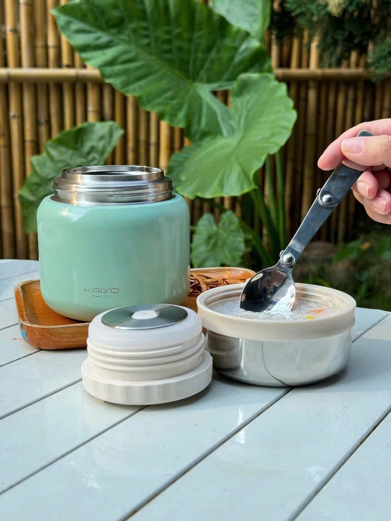 Bình ủ cháo Kaiyo dung tích 500ml, màu xanh mint KTJ-3987