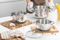 Nồi inox thân đáy liền Tri-Ply Classic Pro Kaiyo 28cm KIC-6629