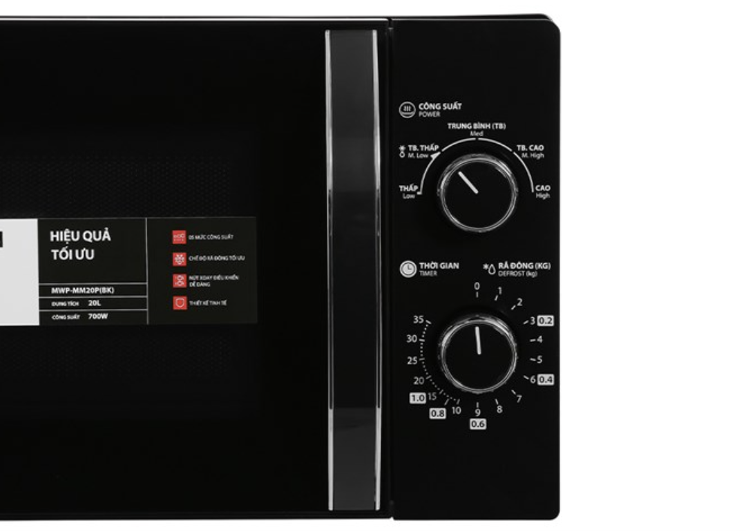 Lò Vi Sóng Cơ Toshiba MW2-MM20P(BK) 20 Lít – Hàng Chính Hãng Phổ Thông Cao Cấp