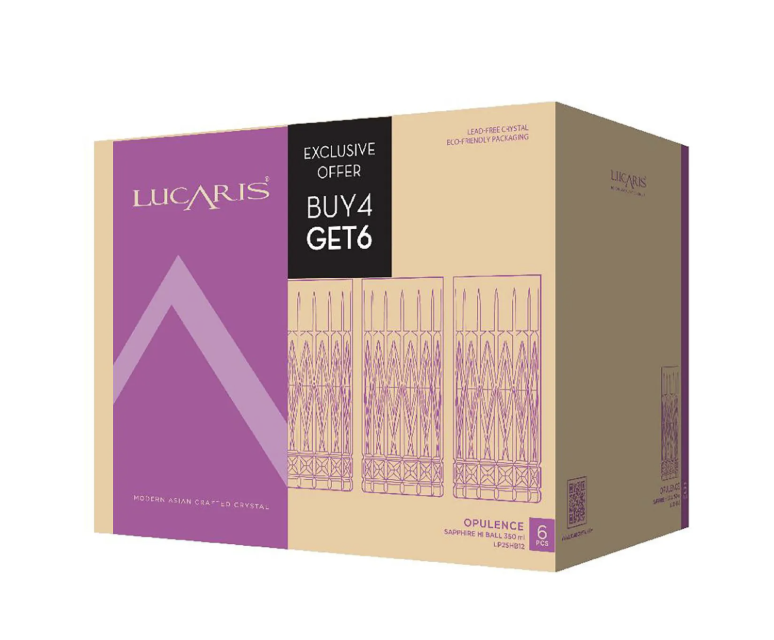 Ly Cocktail Cao Cấp Lucaris Opulence Sapphire Hi Ball LP25HB12