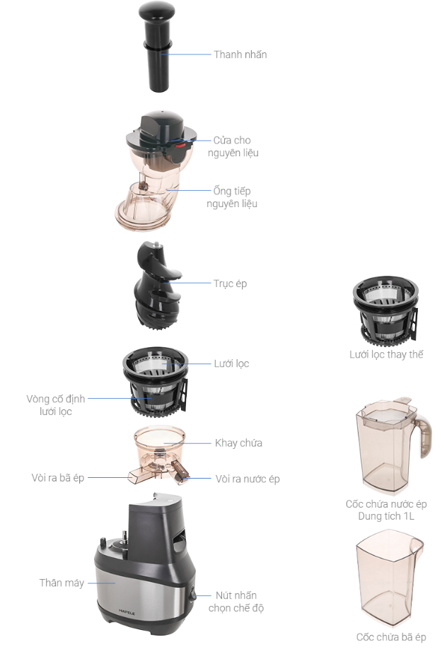 Máy Ép Chậm Trục Đứng Hafele JE-230-BL