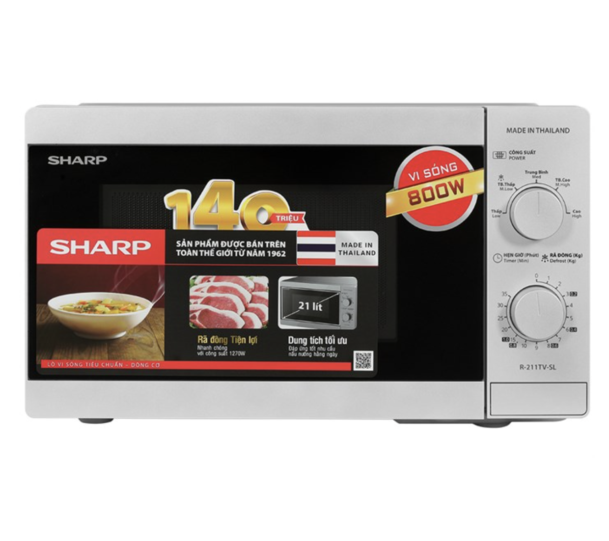 Lò Vi Sóng Sharp R-211TV-SL 21 Lít 800W