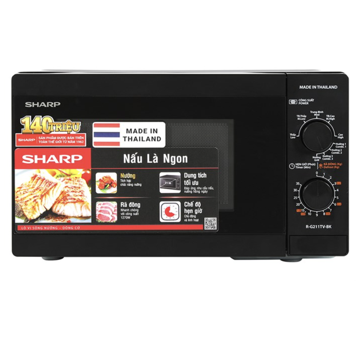 Lò Vi Sóng Có Nướng Sharp R-G211TV-BK 21 Lít