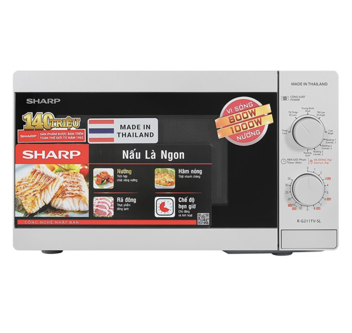 Lò Vi Sóng Có Nướng Sharp R-G211TV-SL 21 Lít