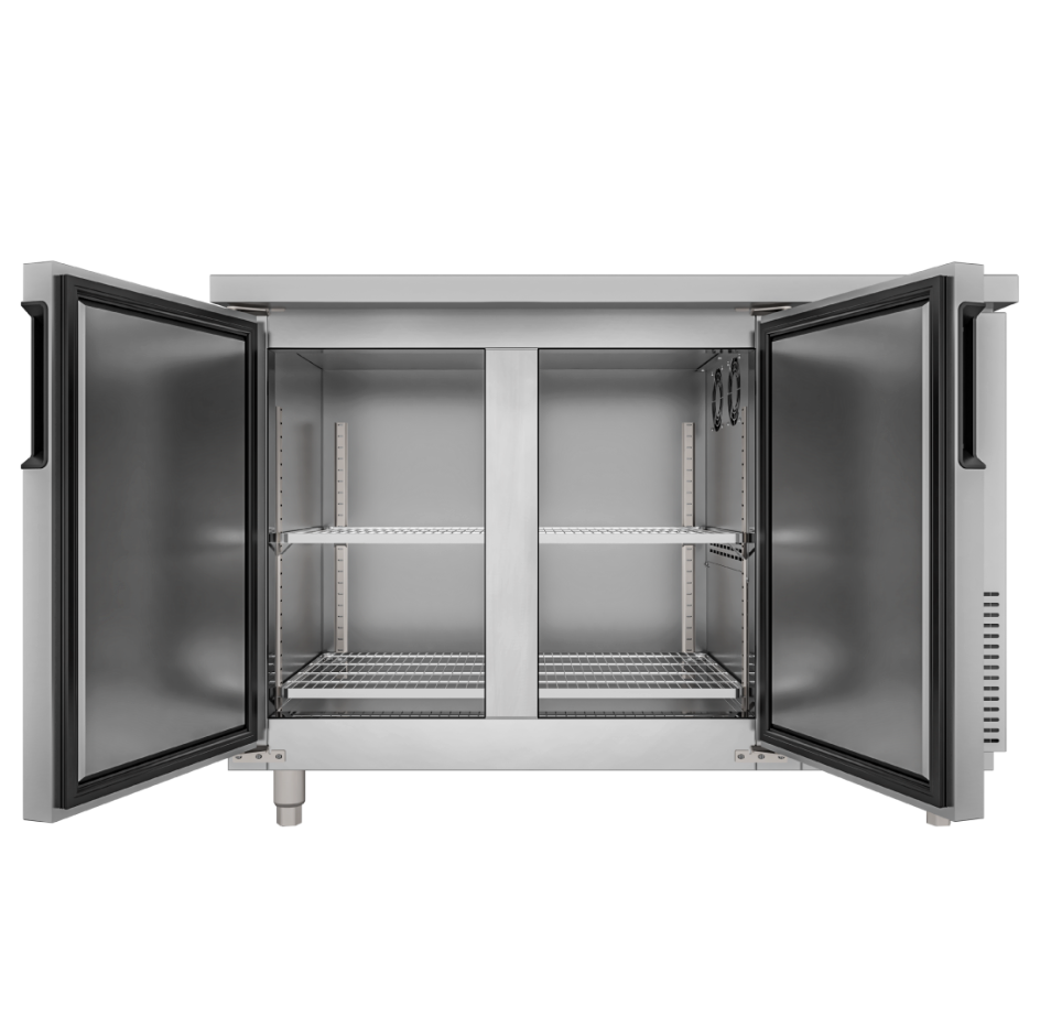 Tủ bàn mát quạt gió Unibar 2 cánh mở inox UB-2MI1275 1200x750x850mm