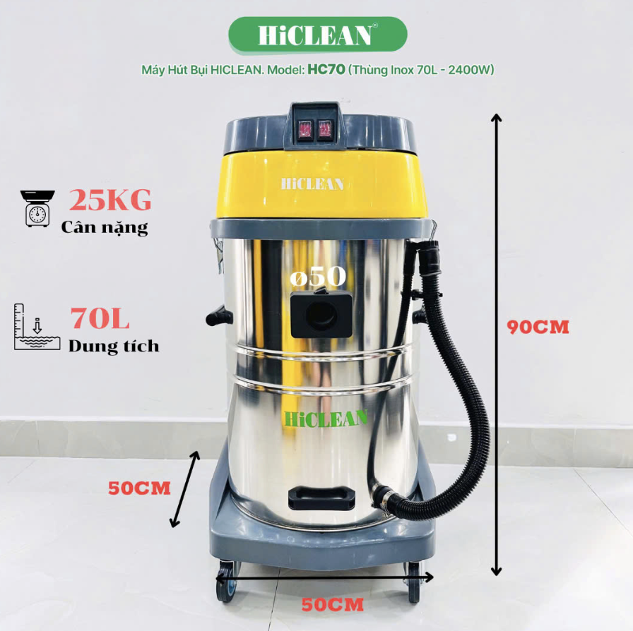 Máy hút bụi công nghiệp HiClean HC70