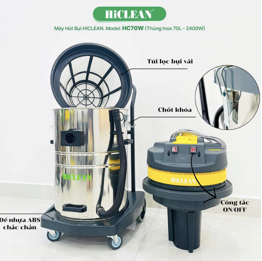 Máy hút bụi công nghiệp HiClean HC70W