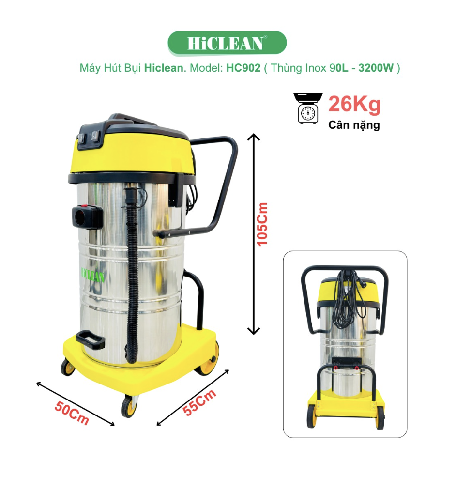 Máy hút bụi công nghiệp HiClean HC902