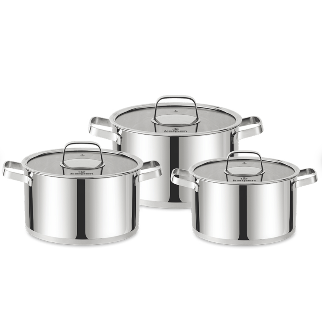 Bộ 3 nồi Inox 5 lớp đáy Kalpen Mendy MD1 16-20-24cm