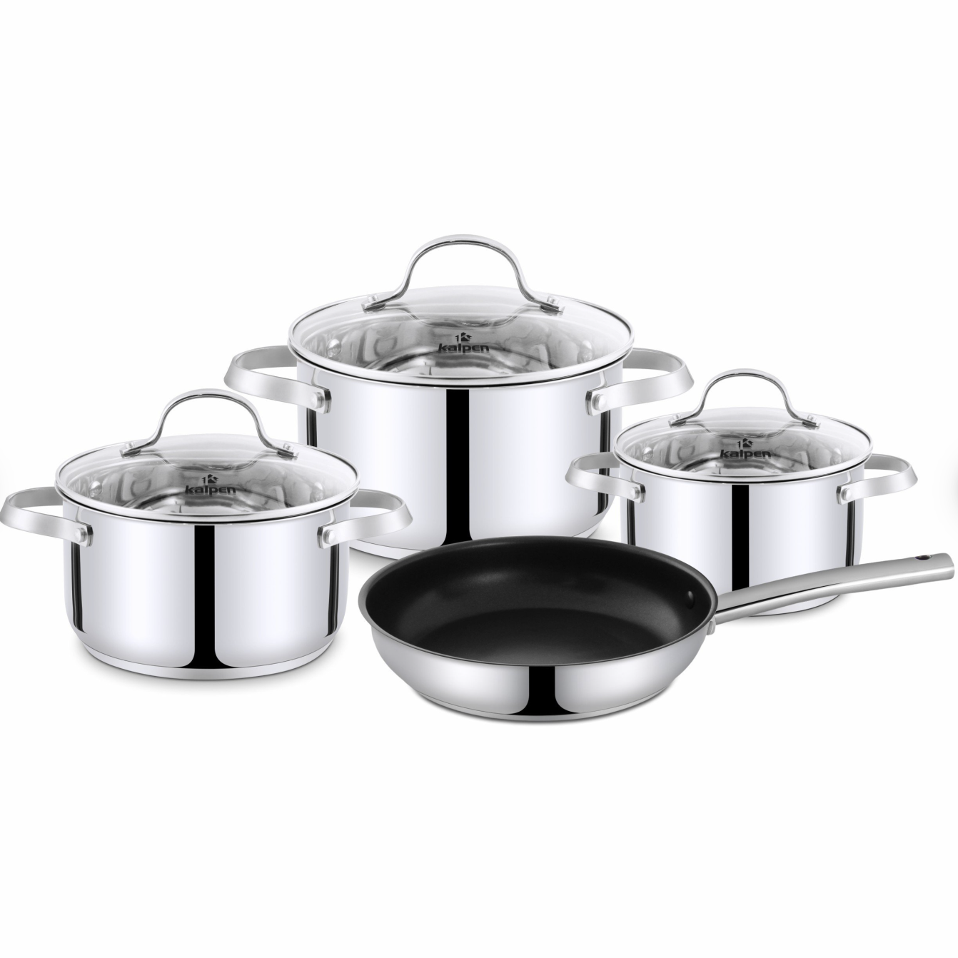 Bộ nồi chảo 4 món Inox 5 lớp đáy Kalpen Lermat L2
