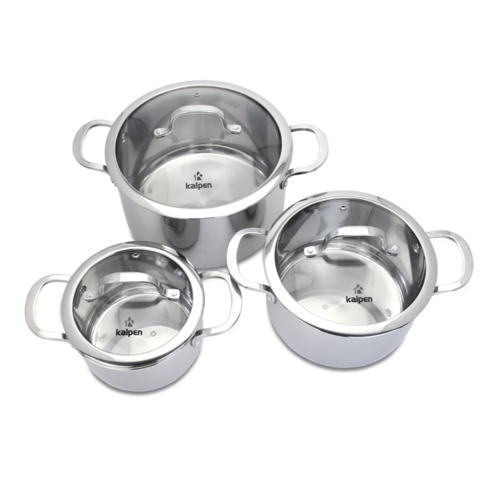 BỘ 3 NỒI INOX 304 LIỀN KHỐI KALPEN KAZLER KZ1