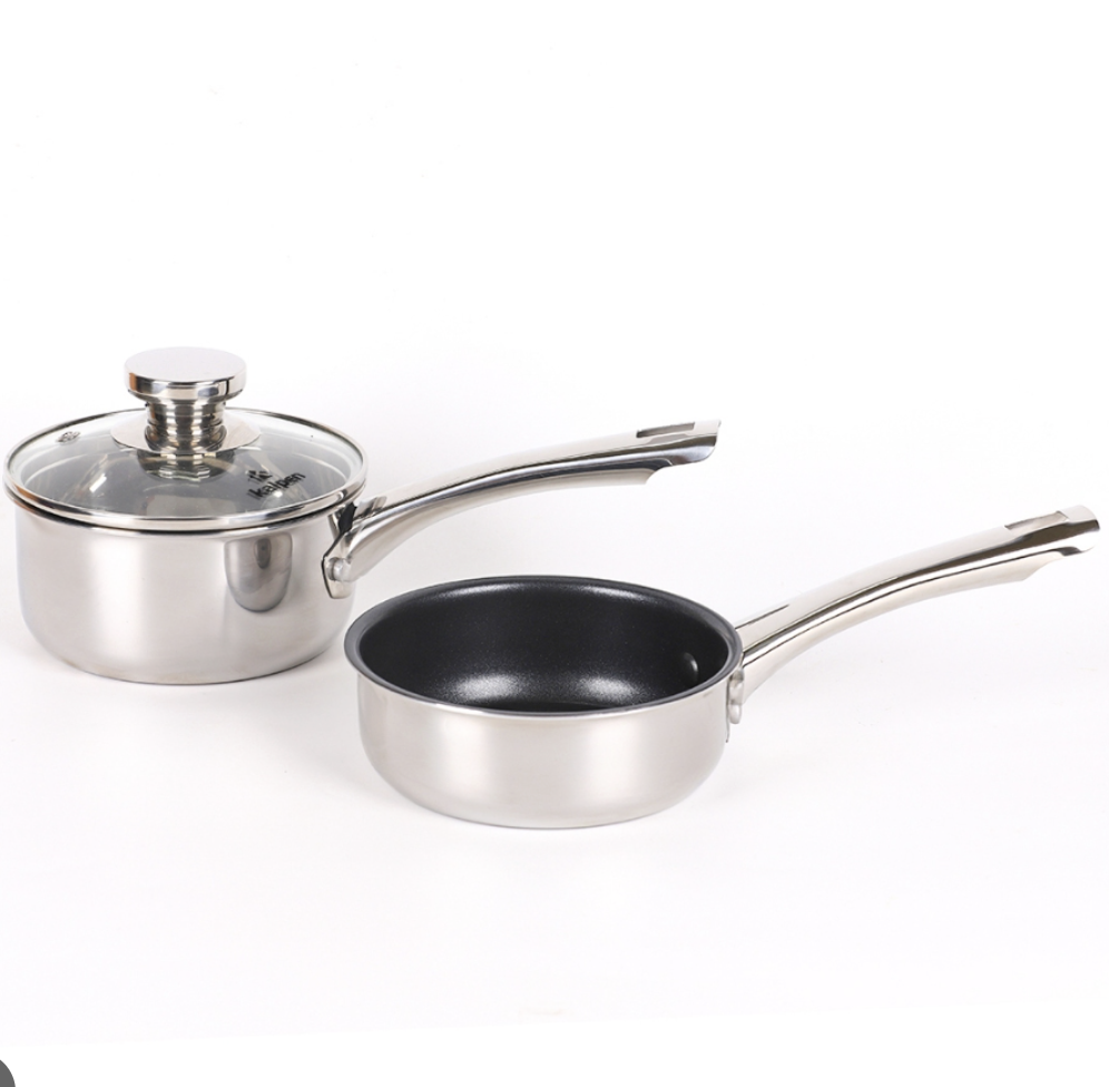 BỘ NỒI CHẢO 2 MÓN INOX 304 LIỀN KHỐI KALPEN BABY BB14