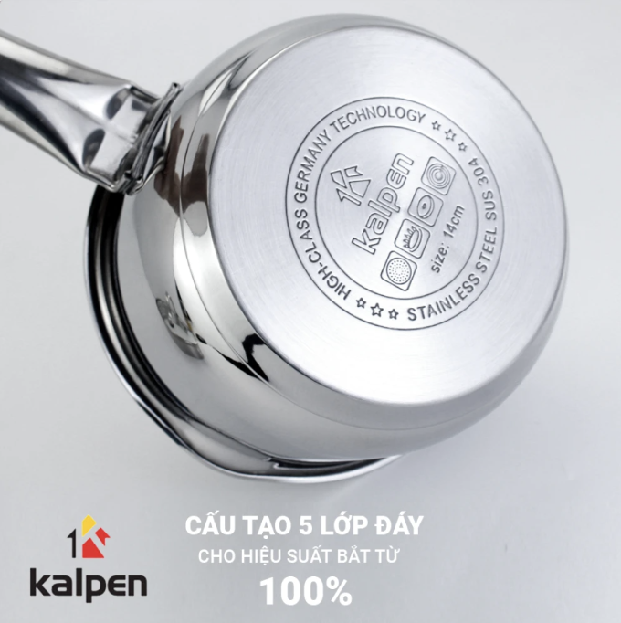QUÁNH INOX CHỐNG DÍNH 5 LỚP ĐÁY MIỆNG RÓT KALPEN LERMAT L14
