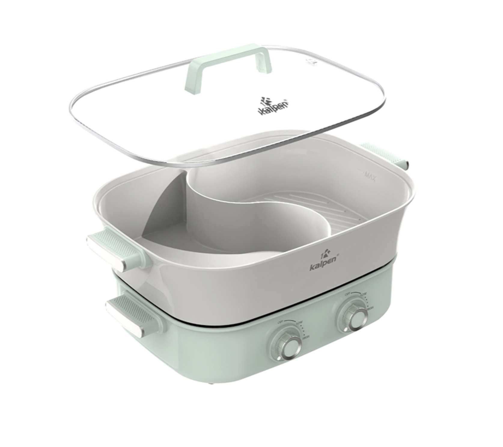 Bếp lẩu nướng hai ngăn tháo rời Kalpen PP66