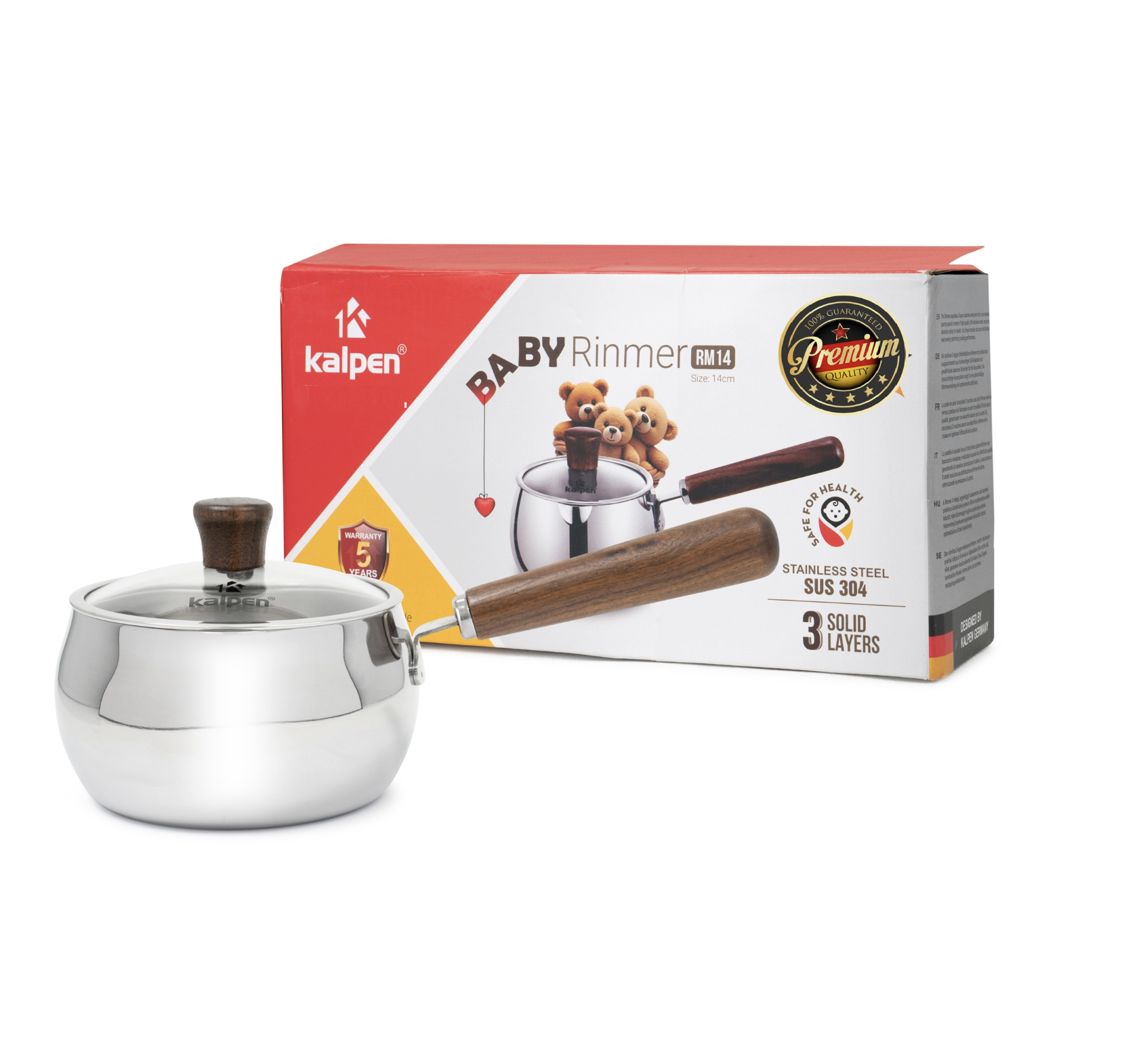 Quánh Inox 304 liền khối miệng rót Kalpen Baby Rinmer RM14