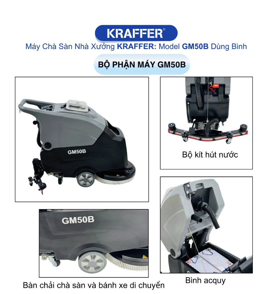 Máy chà sàn liên hợp Kraffer GM50B