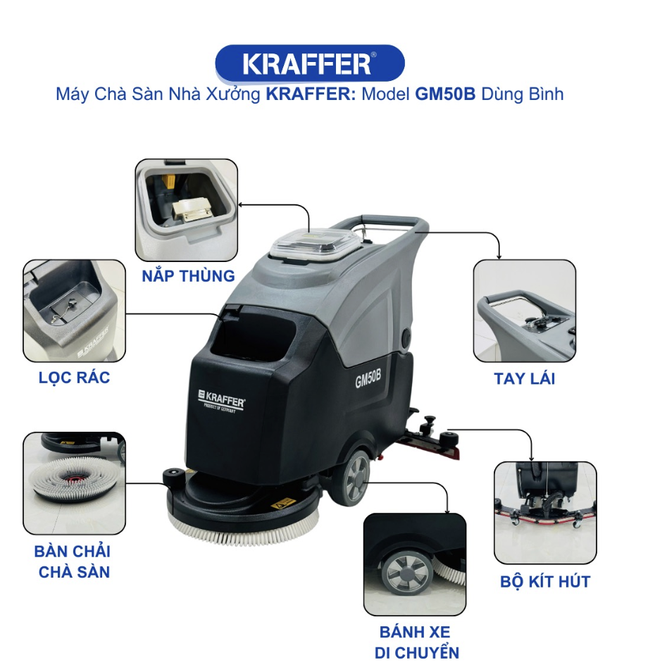 Máy chà sàn liên hợp Kraffer GM50B