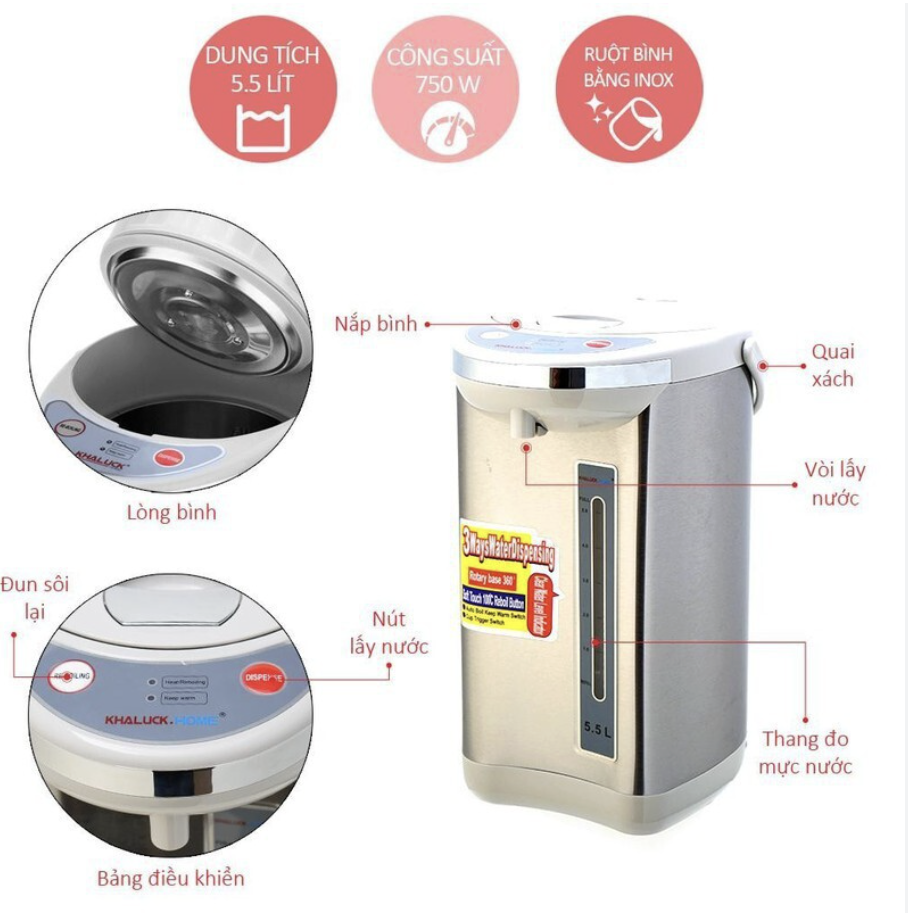 Bình thủy điện Khaluck.Home KL-955
