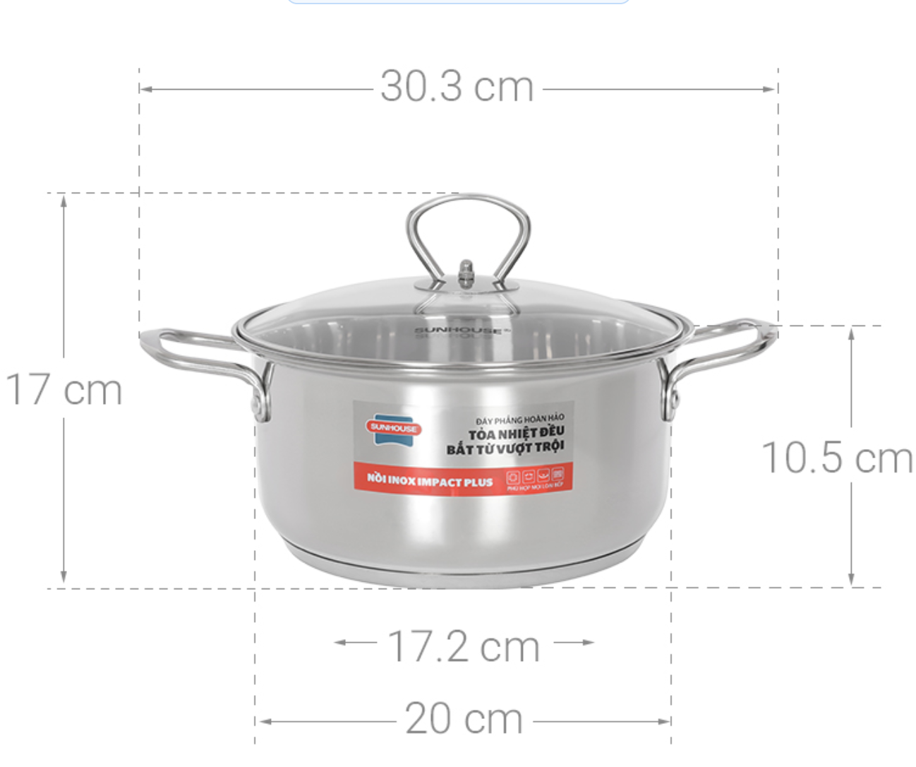 Bộ nồi inox 5 đáy Sunhouse SHG788