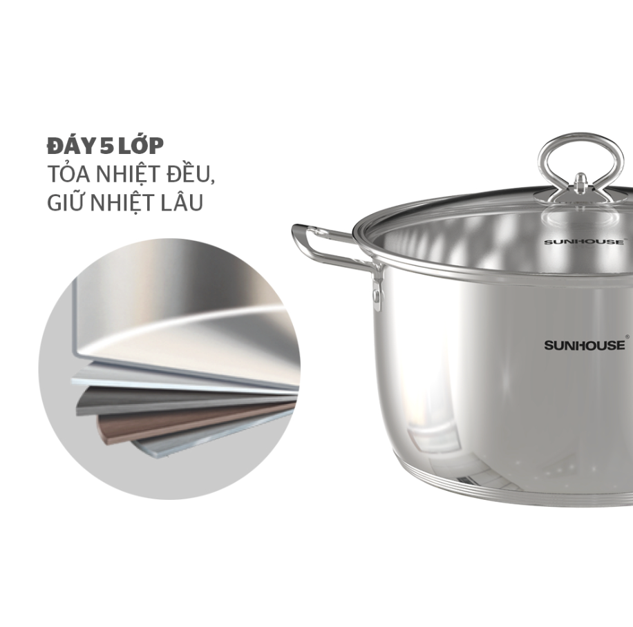 Bộ nồi inox Sunhouse SHG808