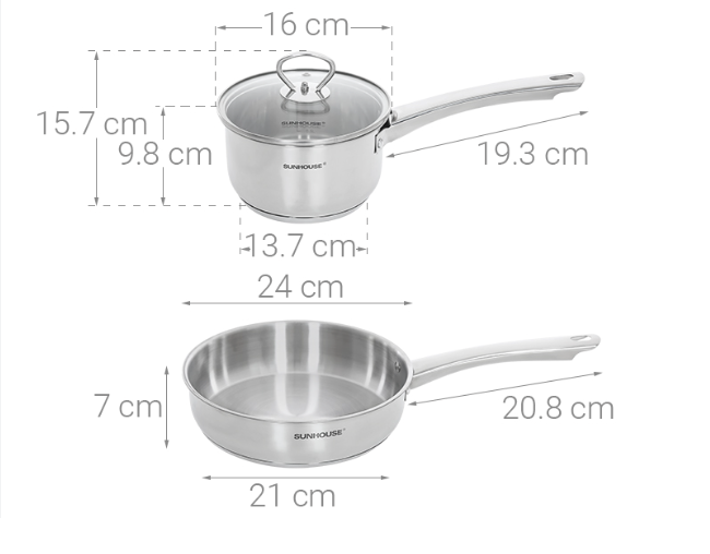 Bộ nồi inox Sunhouse SHG991