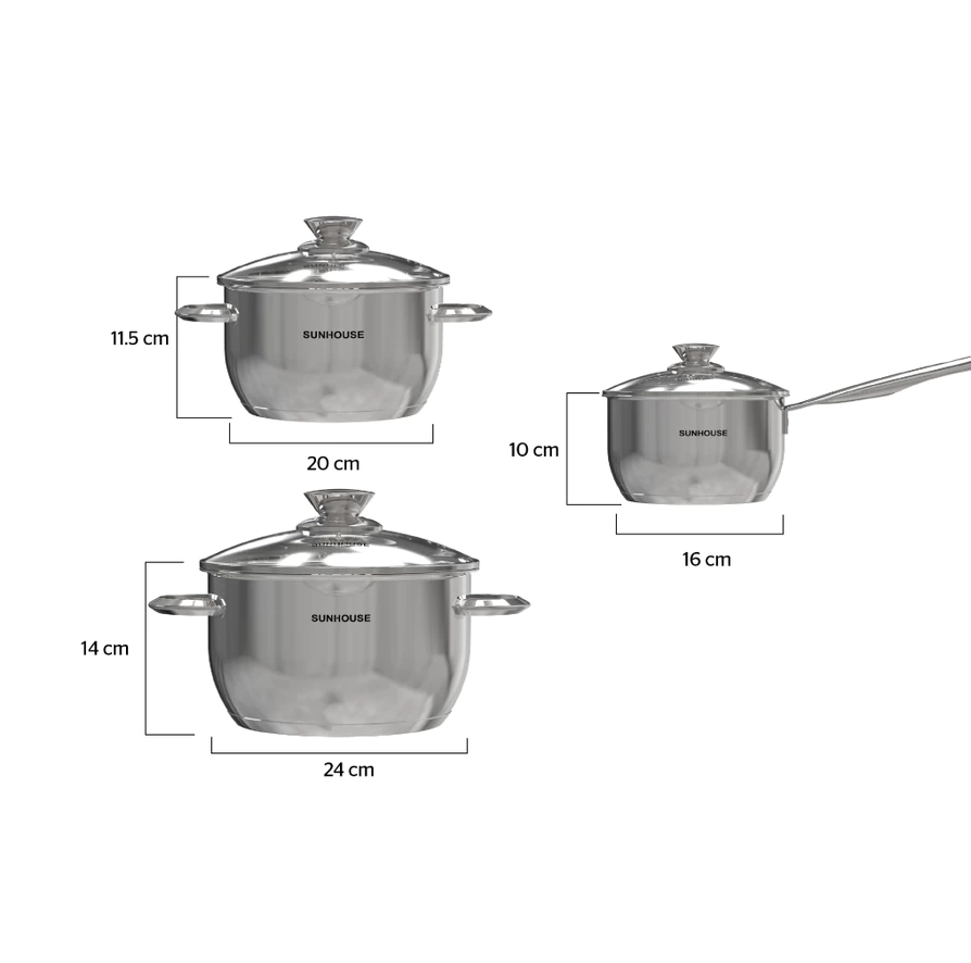 Bộ nồi inox 5 đáy Sunhouse SHG688