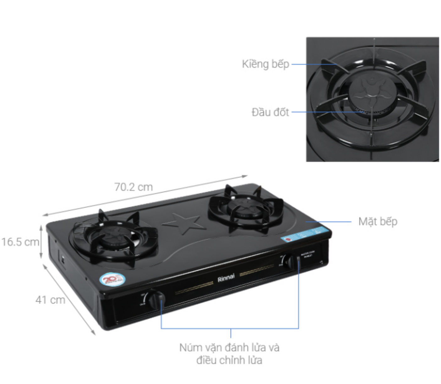 Bếp gas đôi Rinnai RV-MC26BE
