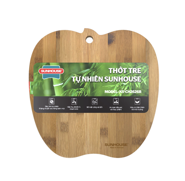 Thớt tre tự nhiên Sunhouse KS-CH2626B