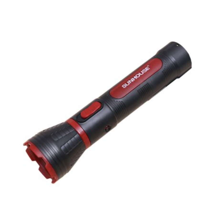 Đèn pin tay cầm Sunhouse SHE-4131 cỡ trung đen đỏ