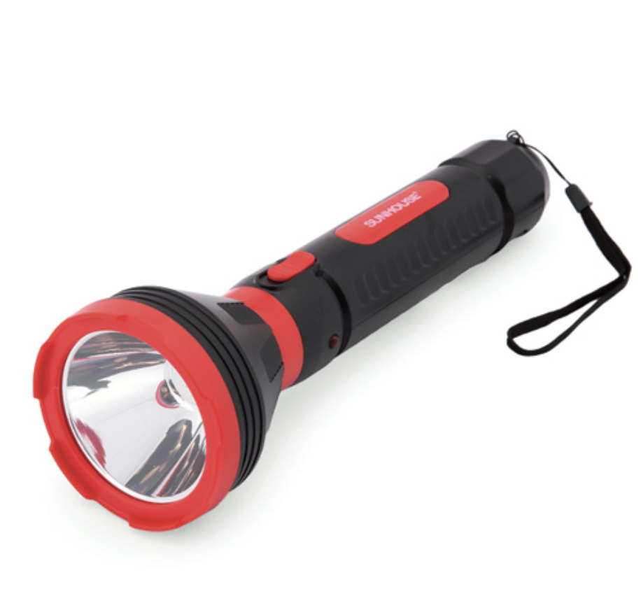 Đèn pin cầm tay LED Sunhouse SHE-4351 cỡ lớn đỏ đen
