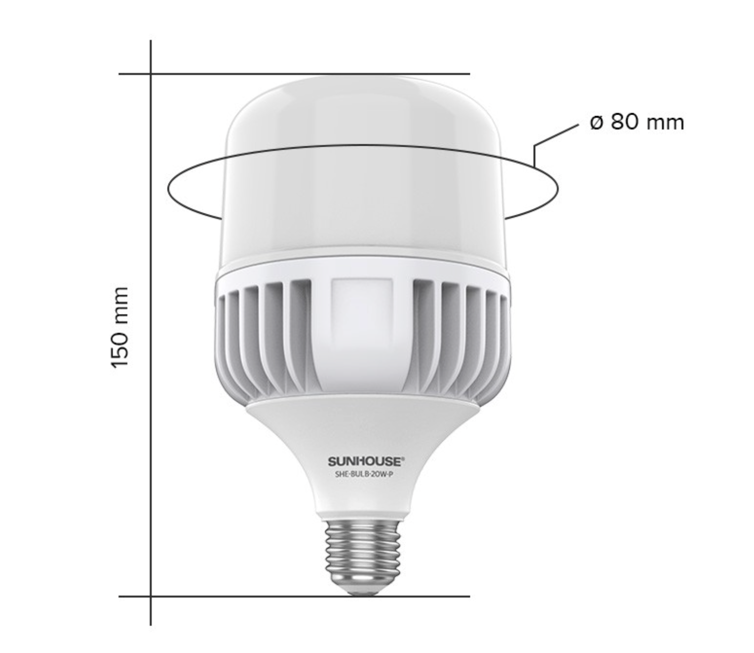 Bóng đèn LED trụ nhôm Plus SUNHOUSE SHE-BULB-20W-P