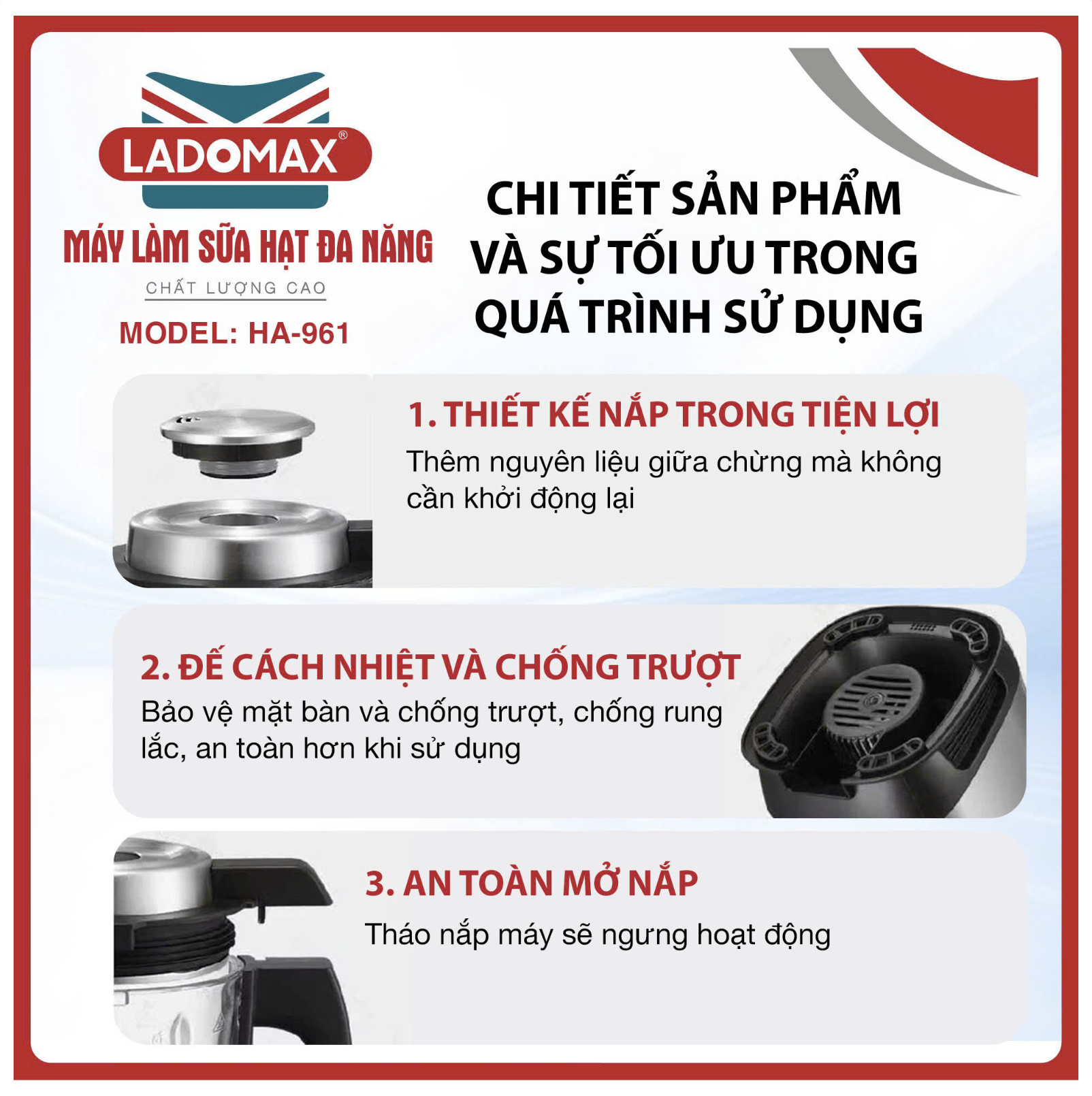 Máy làm sữa hạt Ladomax HA-961