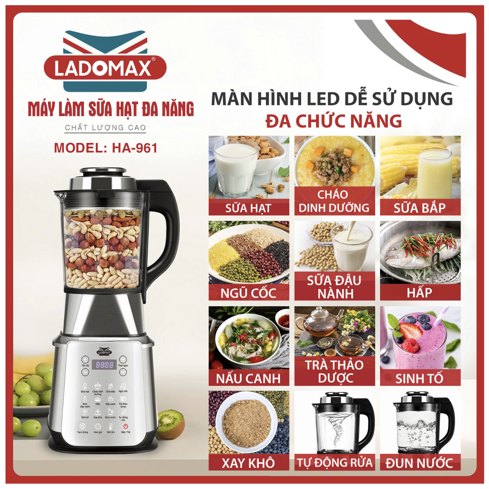 Máy làm sữa hạt Ladomax HA-961