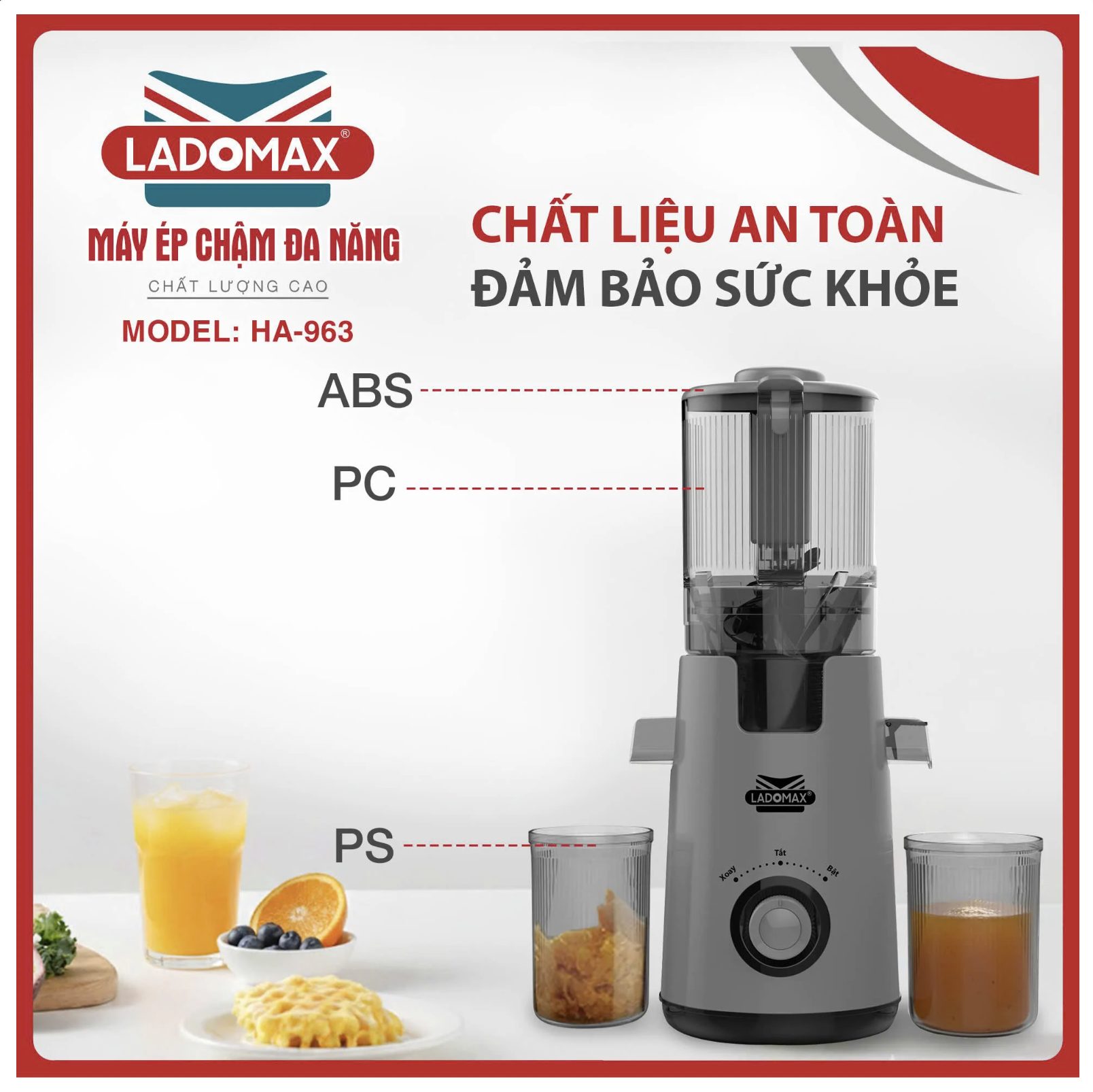 Máy ép chậm Ladomax HA-963