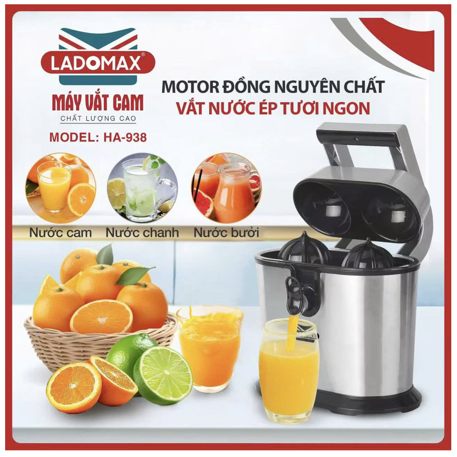 Máy vắt cam hai đầu Ladomax HA-938