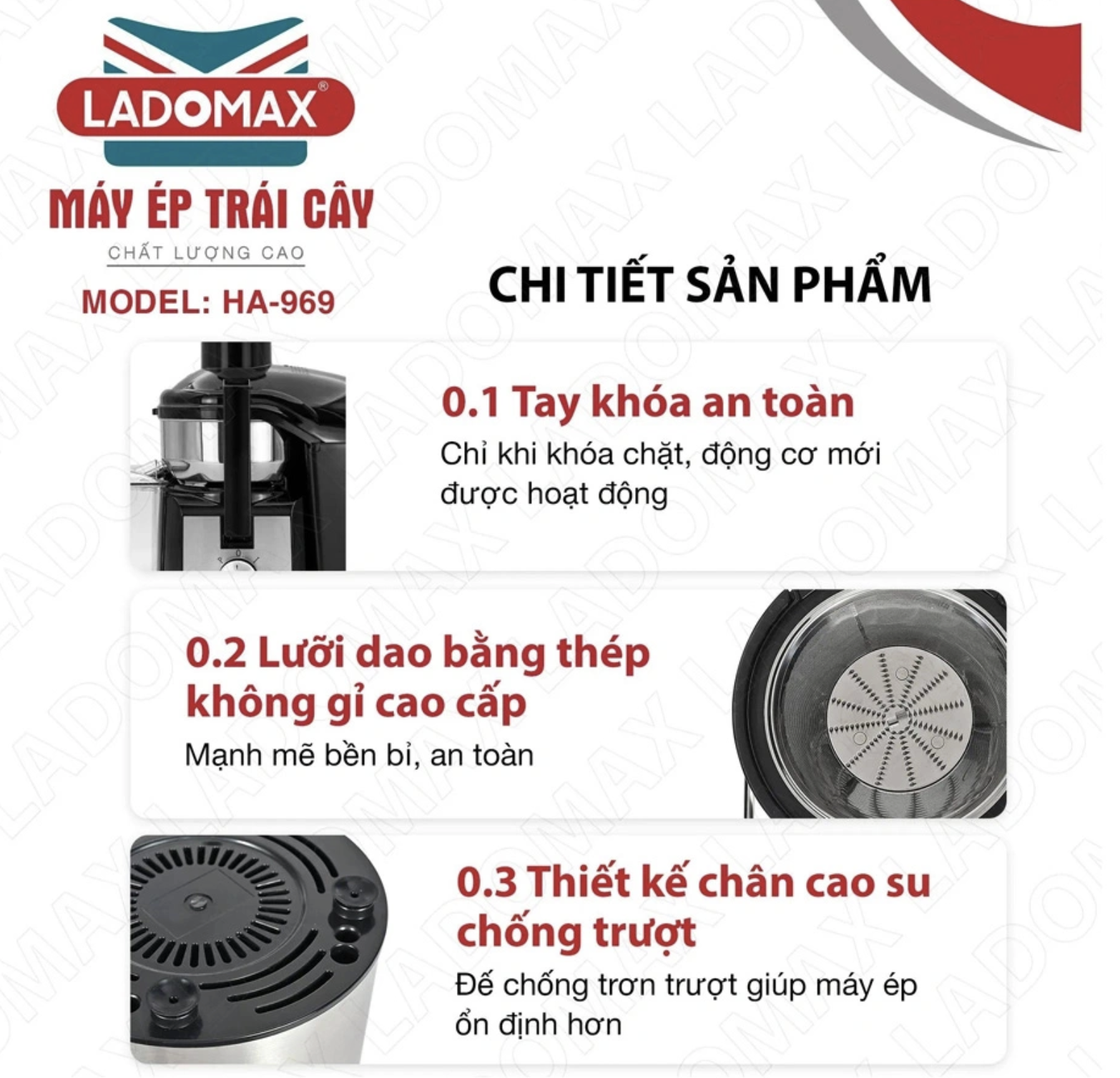 Máy ép trái cây Ladomax HA-969