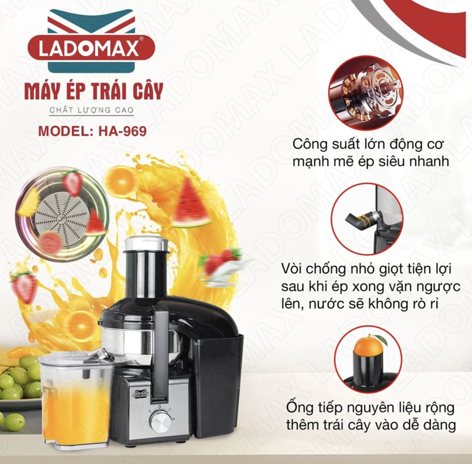 Máy ép trái cây Ladomax HA-969