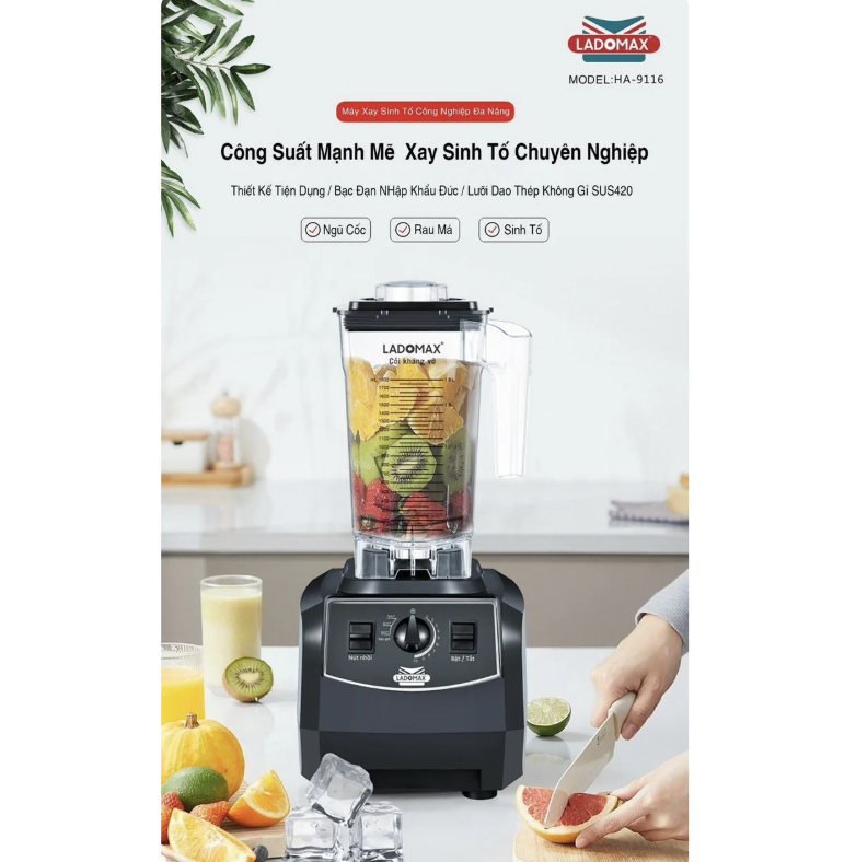 Máy xay sinh tố công nghiệp Ladomax HA-9116