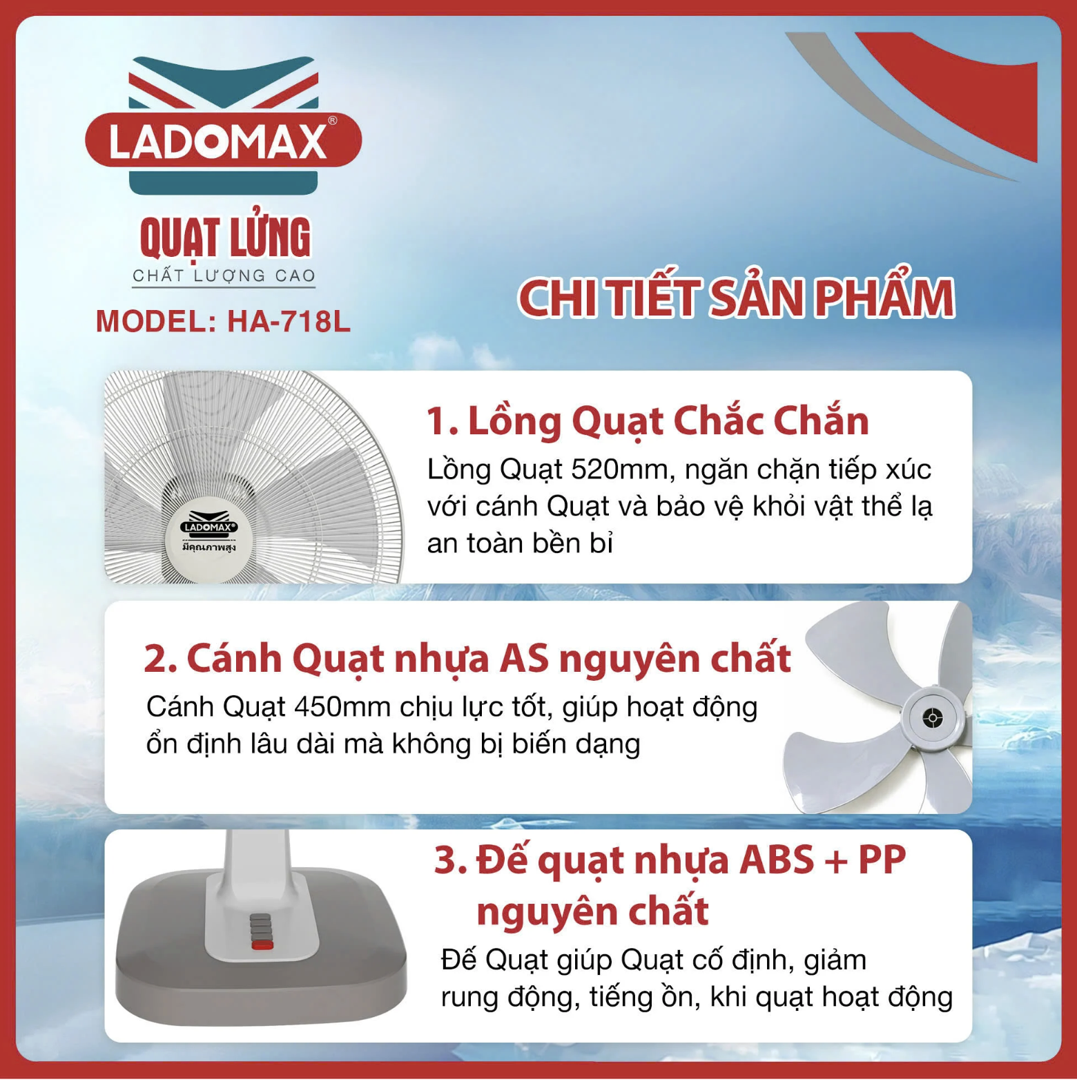 Quạt lửng Ladomax HA-718L