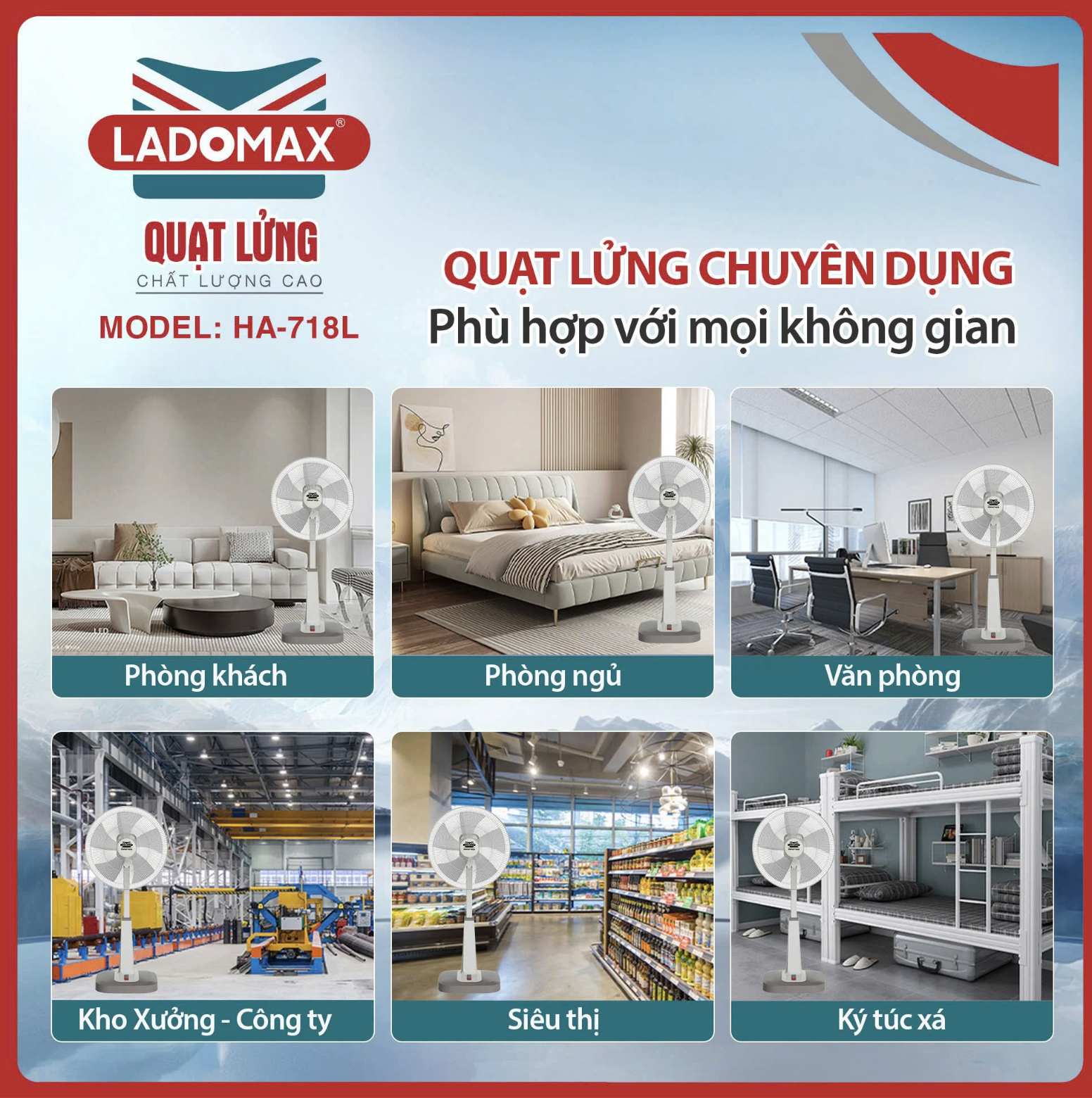 Quạt lửng Ladomax HA-718L