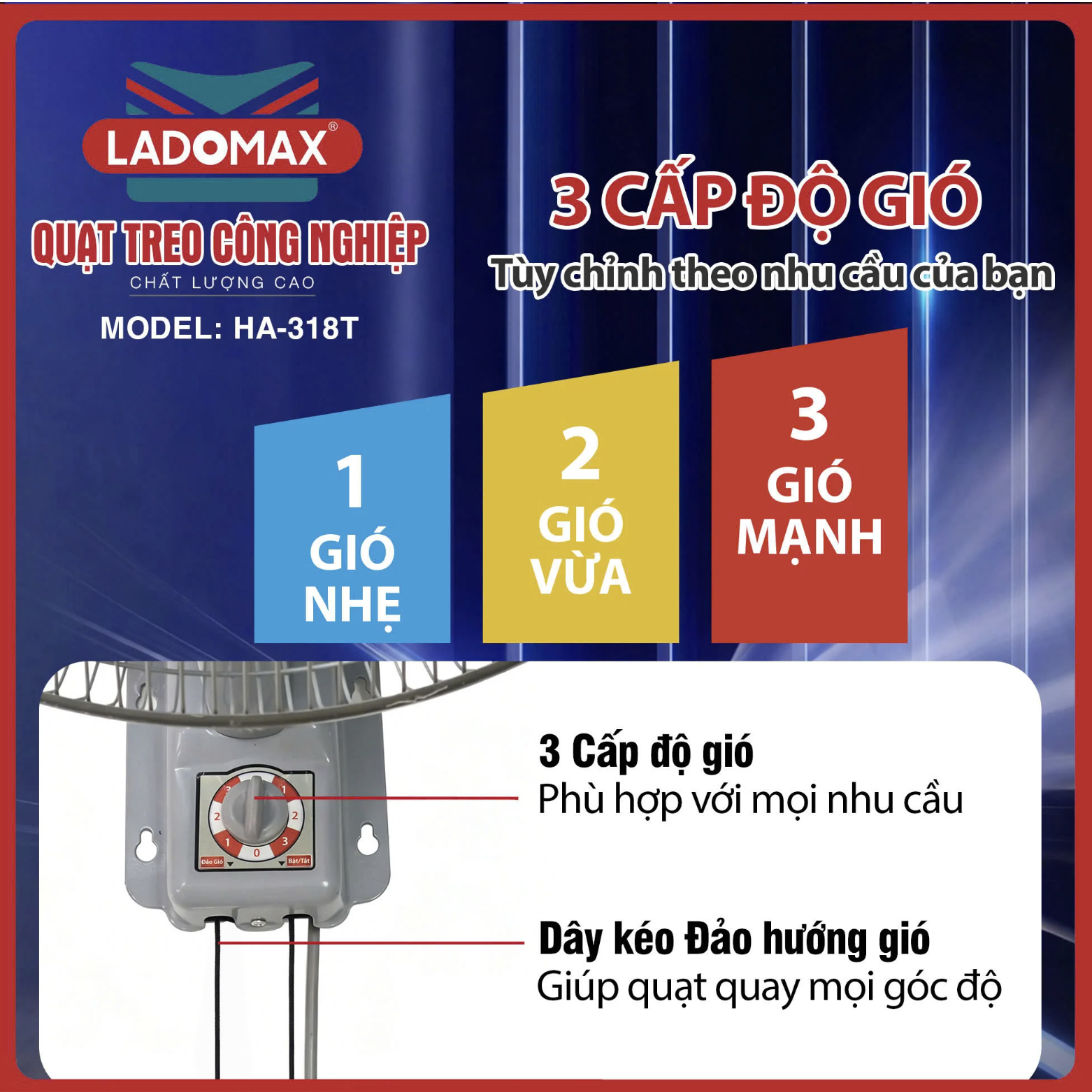 Quạt treo công nghiệp Ladomax HA-318T