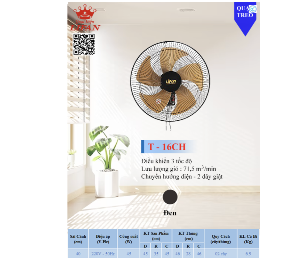 Quạt treo tường Lifan T-16CH