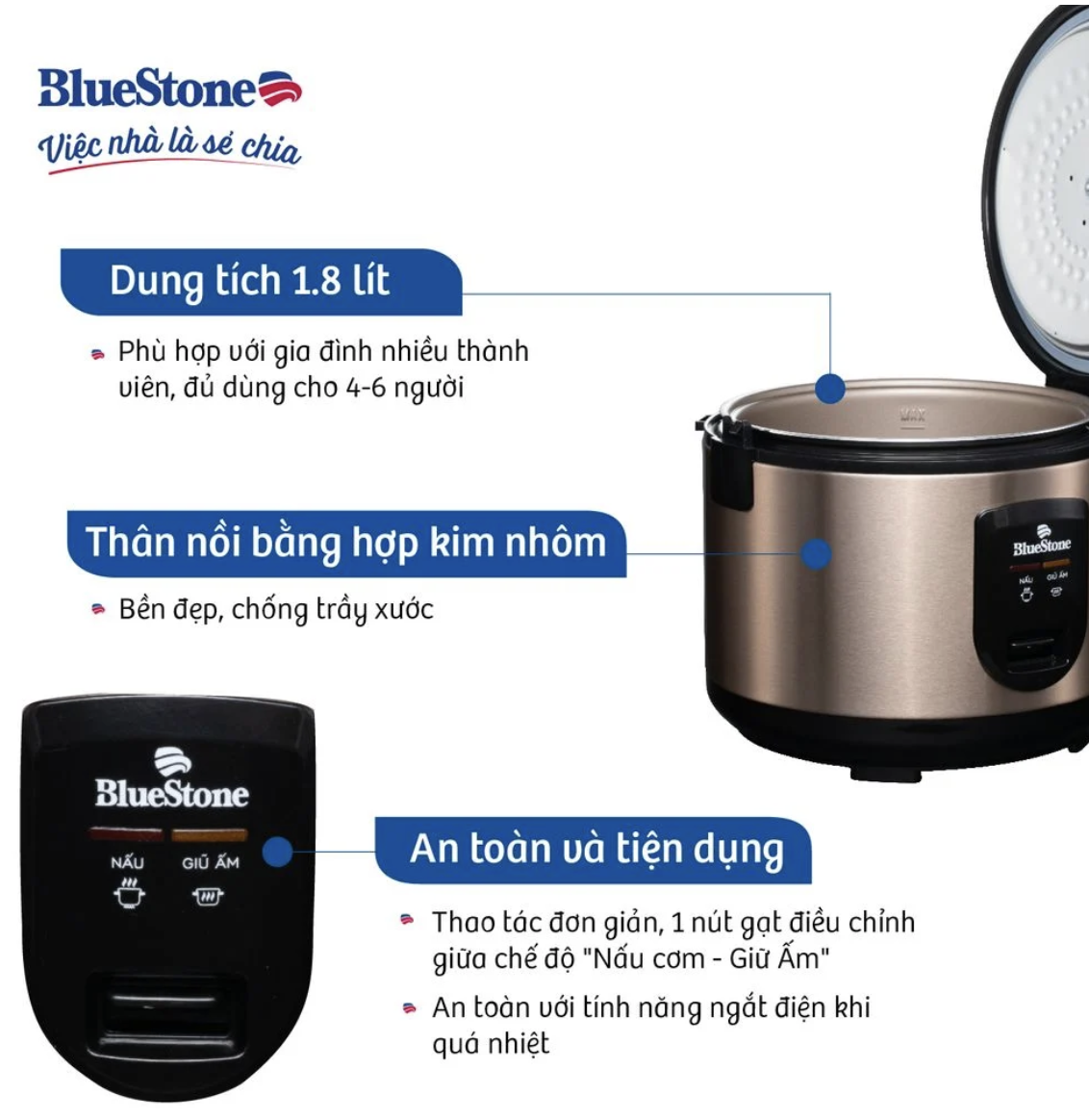 Nồi cơm điện BlueStone RCB-5519