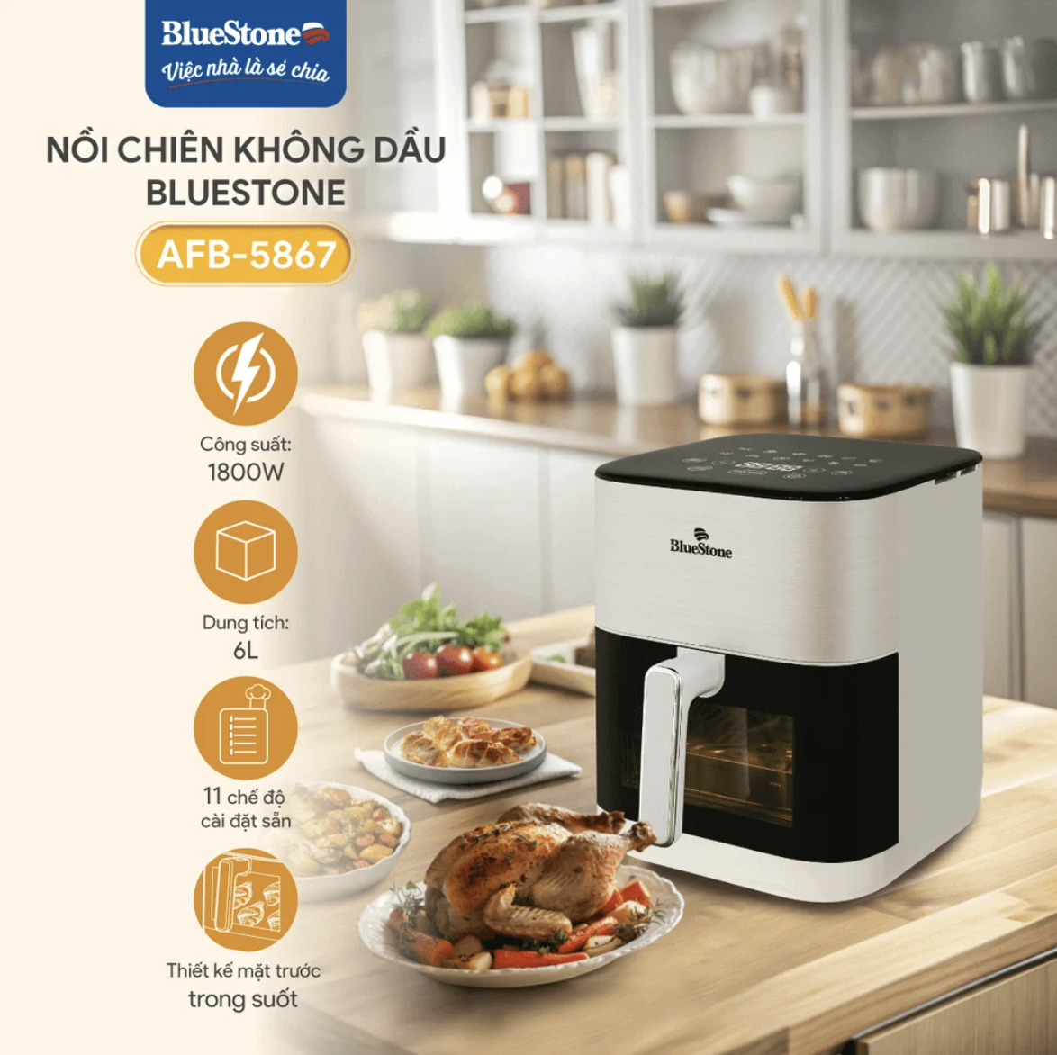 Nồi chiên không dầu BlueStone AFB-5867