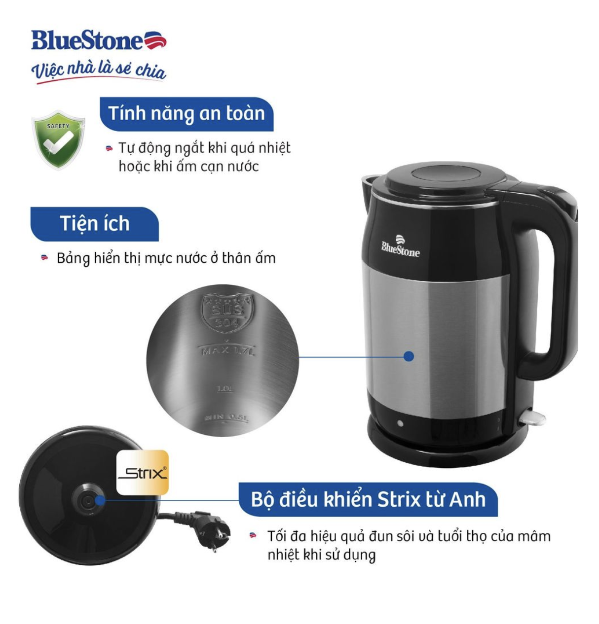 Ấm đun nước BlueStone KTB-3468