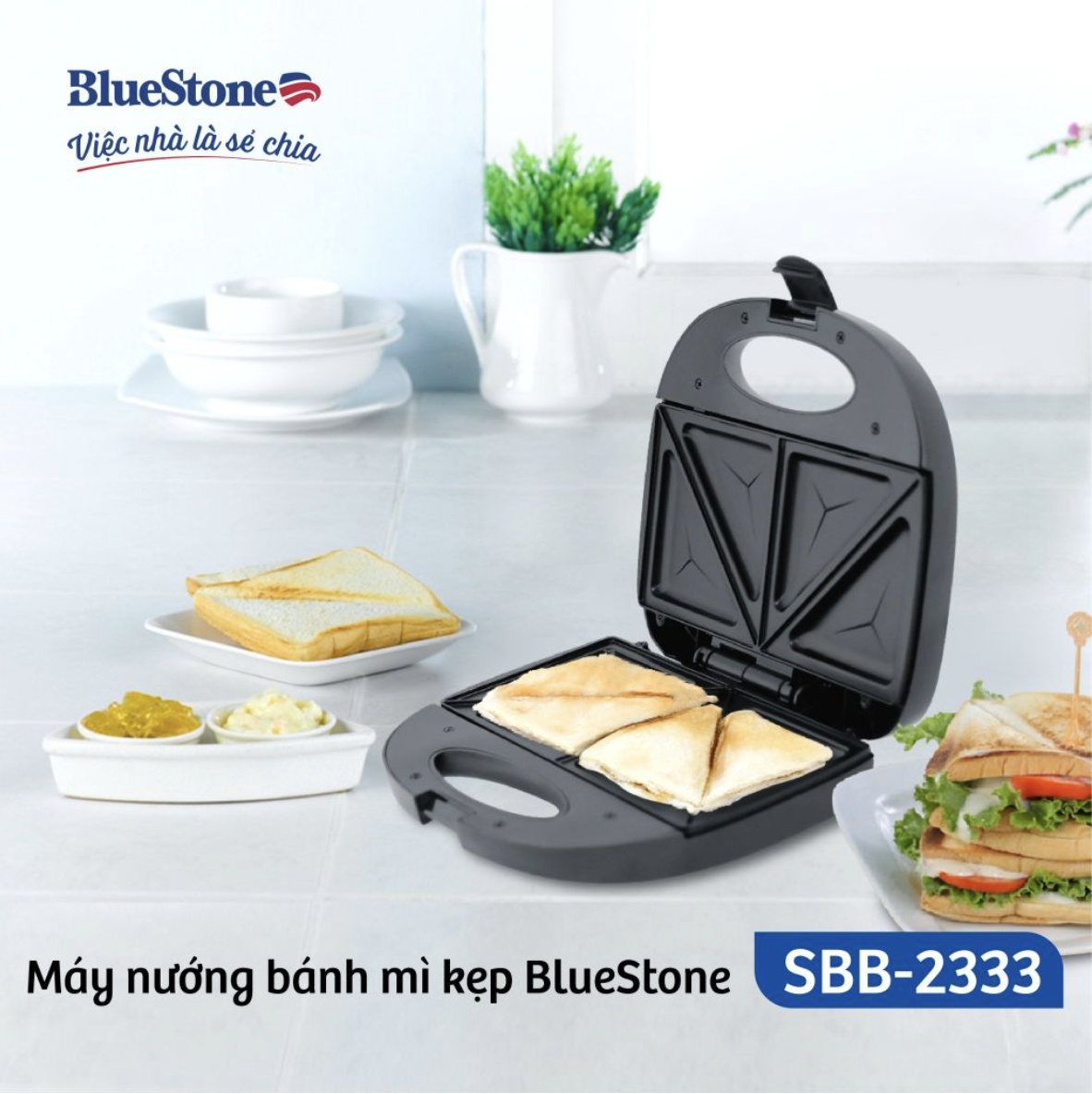 Máy nướng bánh mì kẹp BlueStone SBB-2333