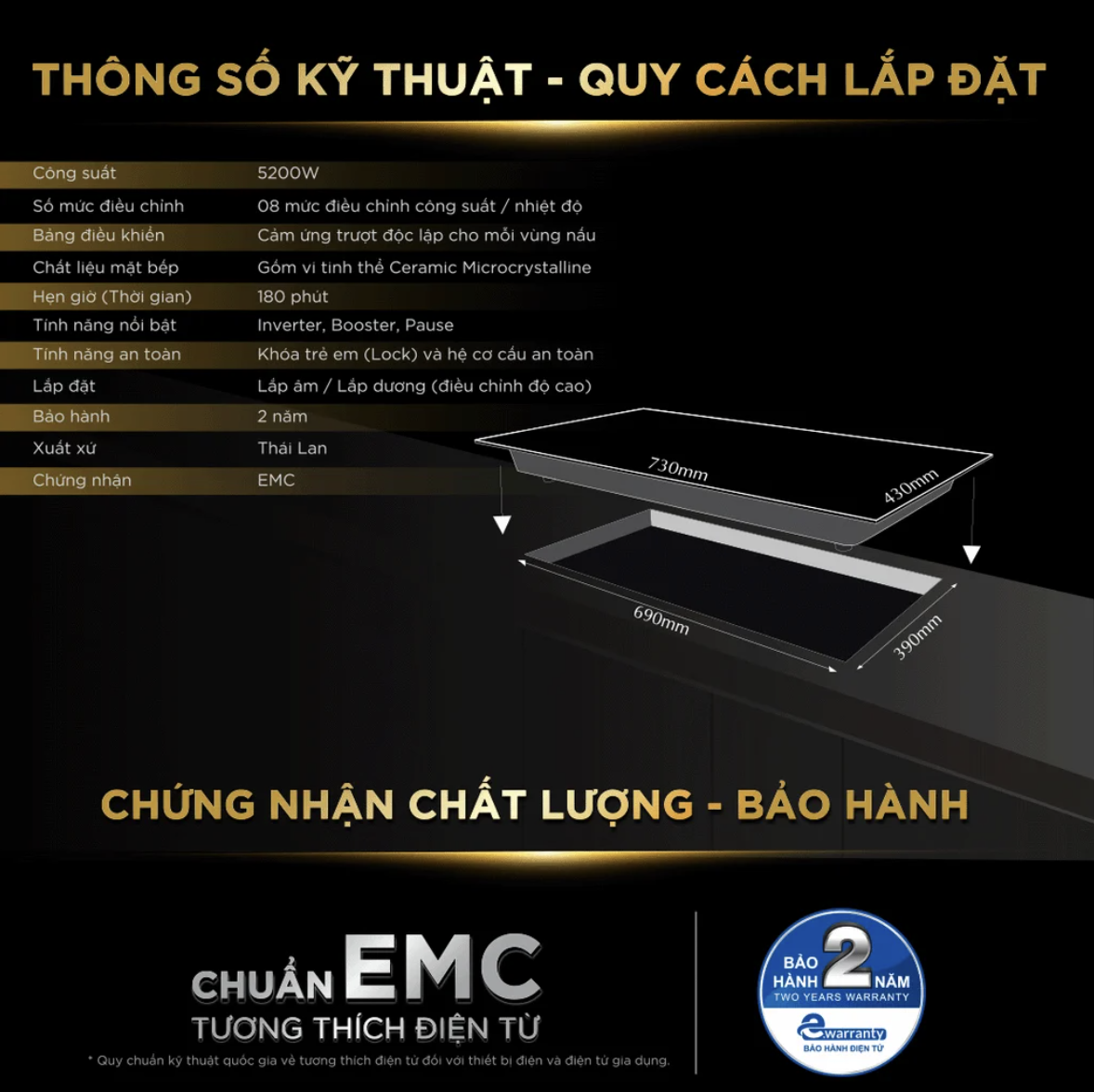 Bếp từ đôi BlueStone ICB-6949