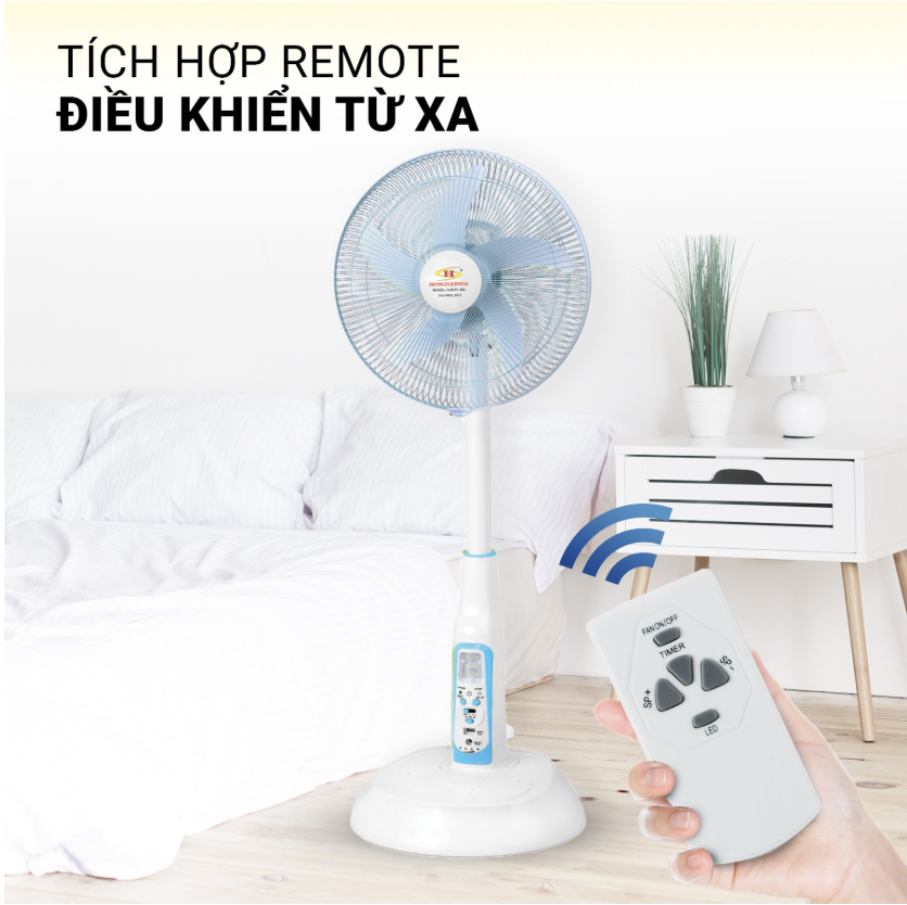 Quạt sạc tích điện Honjianda HJD-FL602 LED 1B