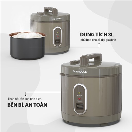 Nồi cơm điện 3L Sunhouse SHD8308
